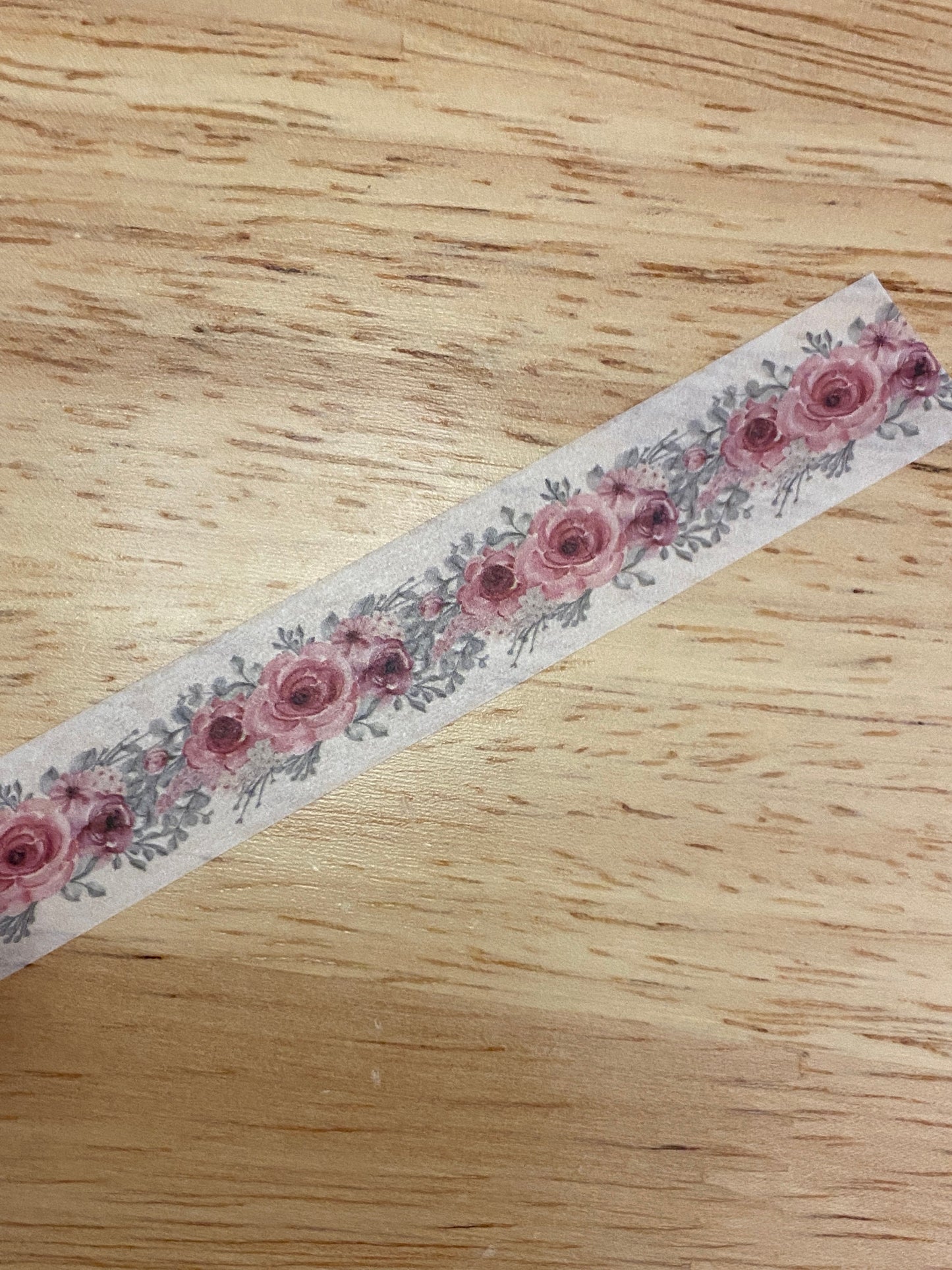 24" Washi Tape Card of Red Flowers Floral, Floral Washi Tape