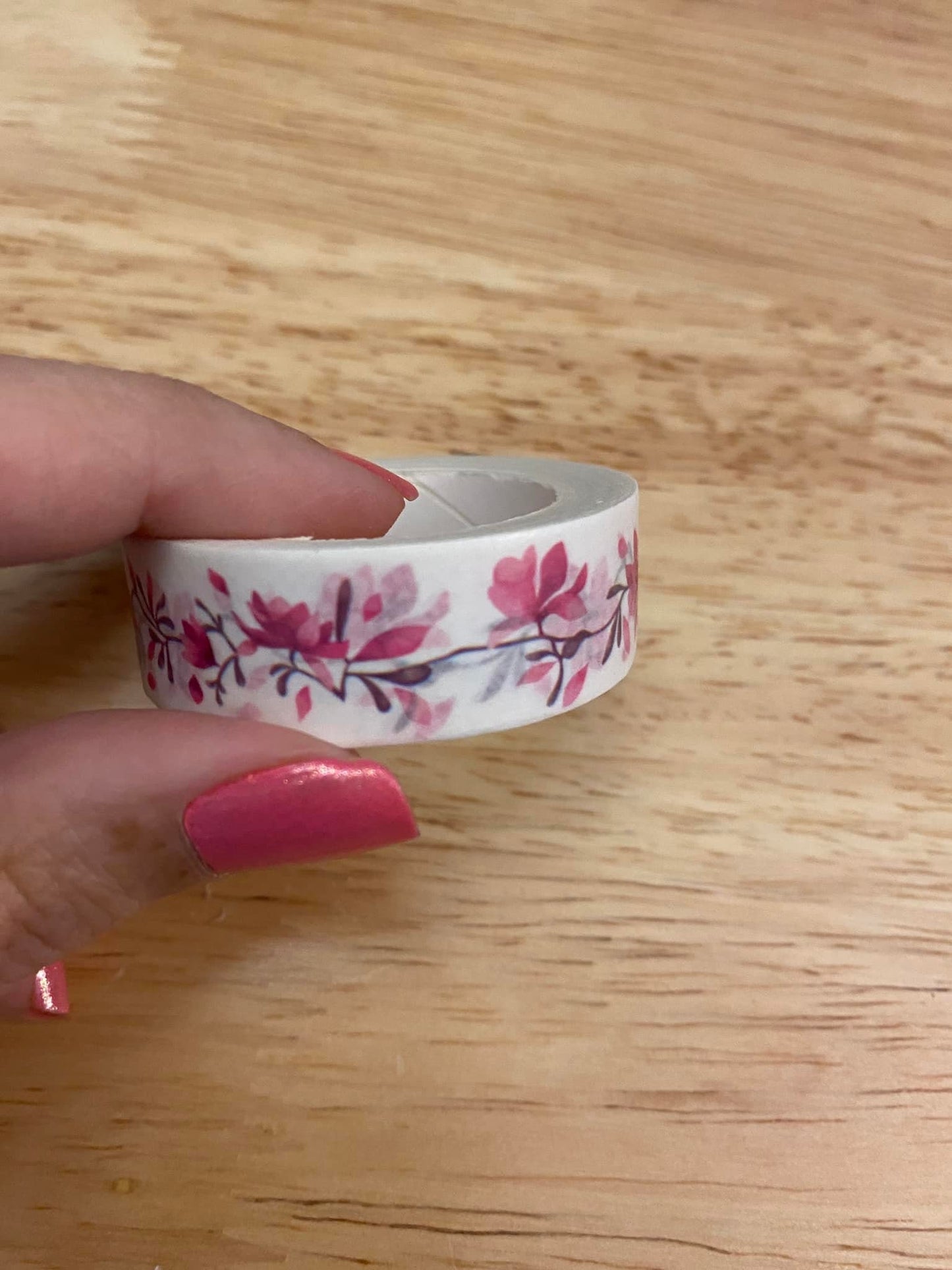 Big Roll of Pink Flower Washi Tape
