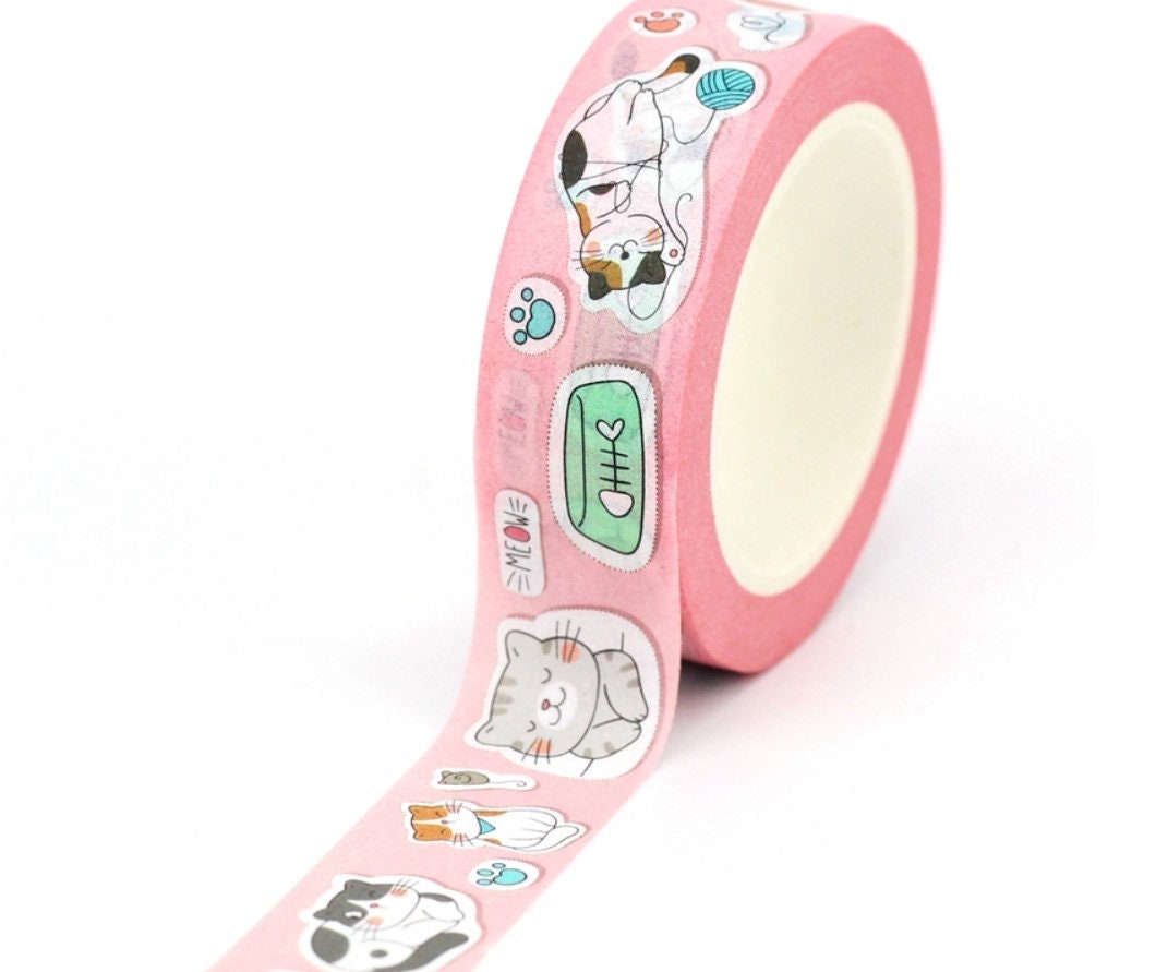 Big Roll of Pink Cat Washi Tape