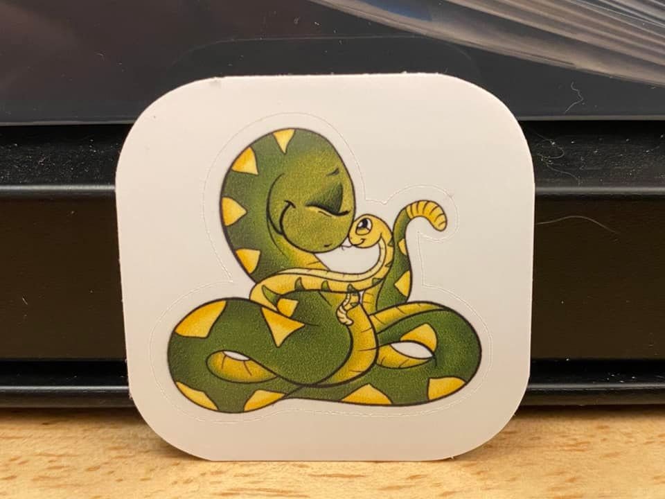 Cute Rattlesnake Mom with baby Sticker