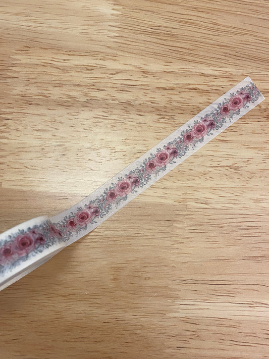 Big Roll of Red Flowers Floral Washi Tape