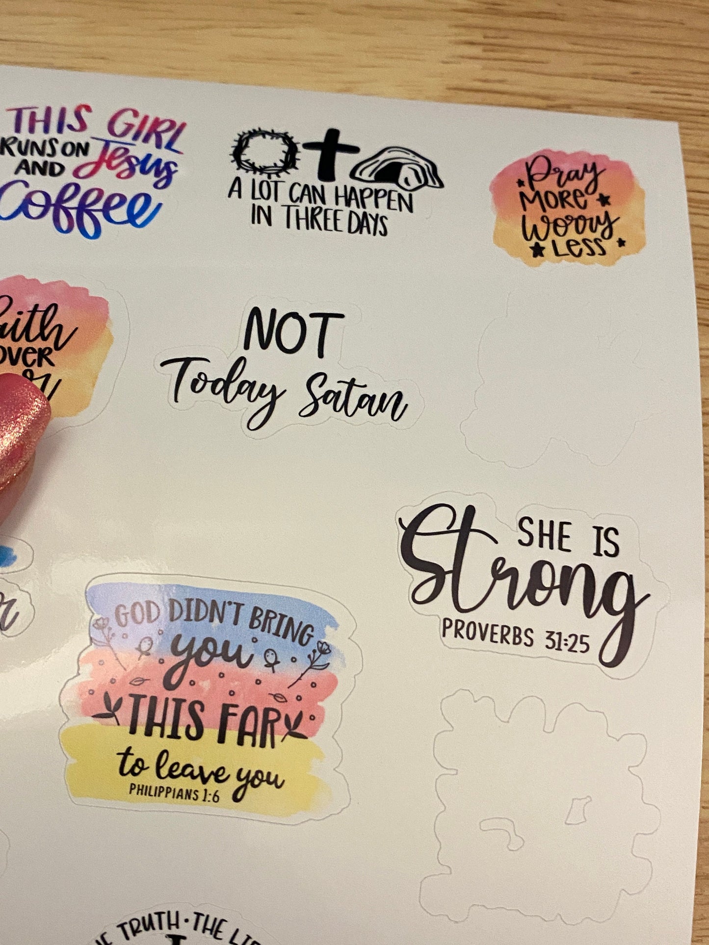 OOPSIE Christian Sheet of Multi Designs Stickers
