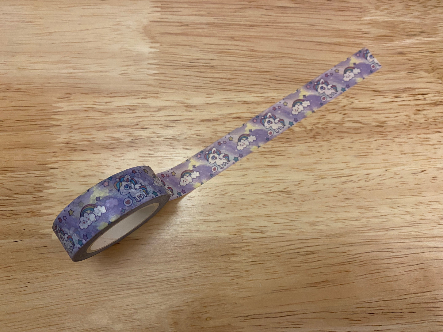 Big Roll of Purple Rainbow Pony Washi Tape, Pony Washi Tape roll, Adhesive Masking Tapes, Rainbow Washi Tape