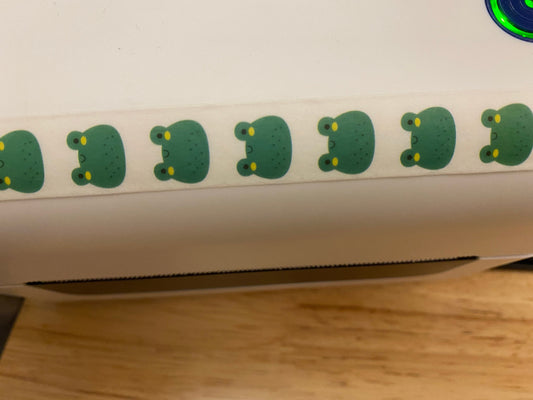 Big Roll of Kawaii Green Frog Washi Tape, Pony Washi Tape roll, Adhesive Masking Tapes, Frog Head Washi Tape