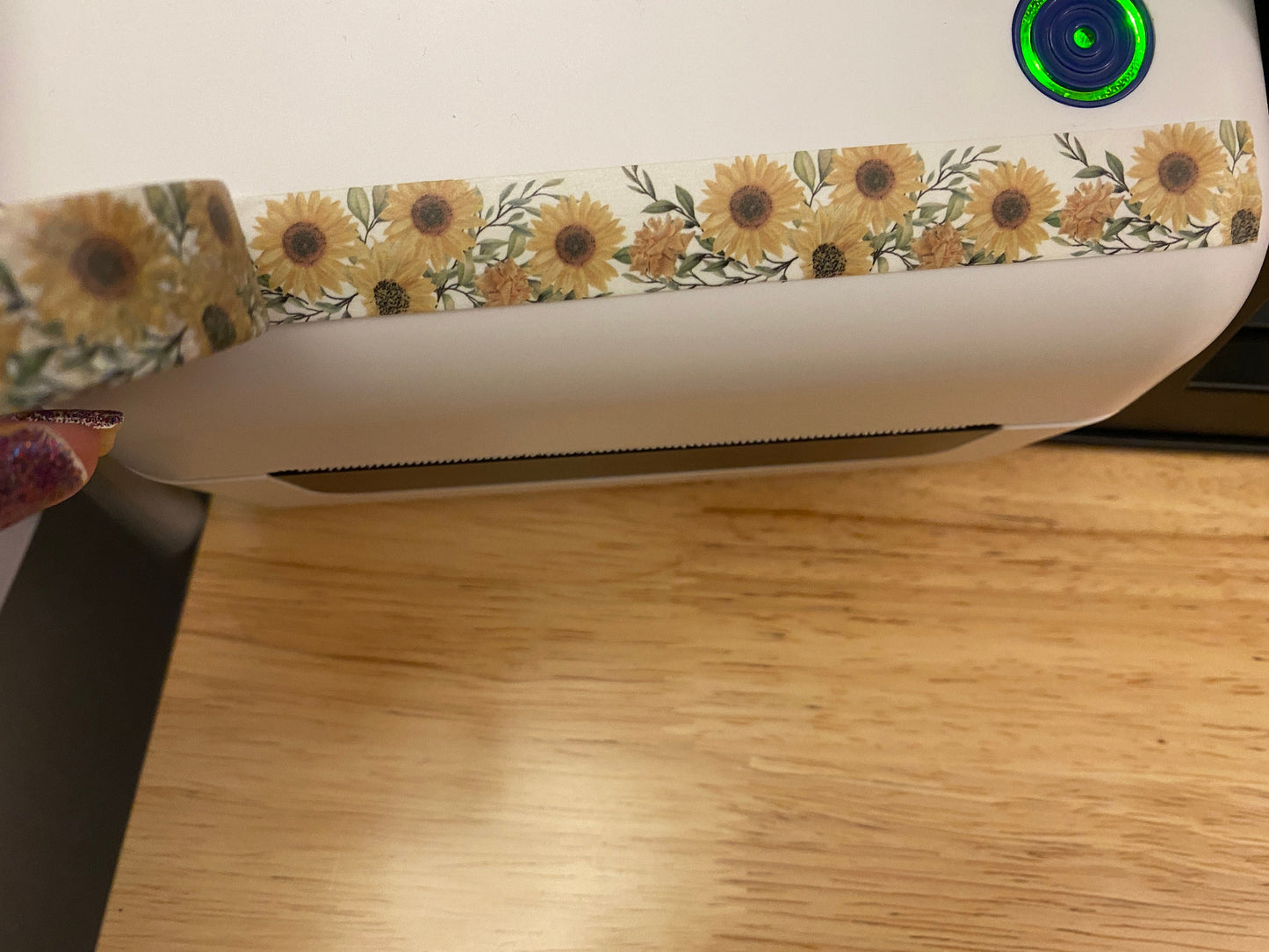 Big Roll of Sunflower Washi Tape, Flower Washi Tape roll, Sample Washi Tape, Adhesive Masking Tapes, Floral Washi tape