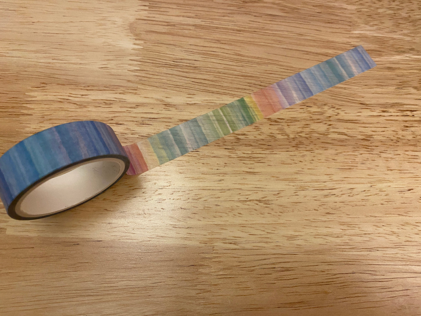 Big Roll of Watercolor Rainbow Stripes Washi Tape, Ombre Stripes Washi Tape roll, Ombre Wahi tape, Adhesive Masking Tapes
