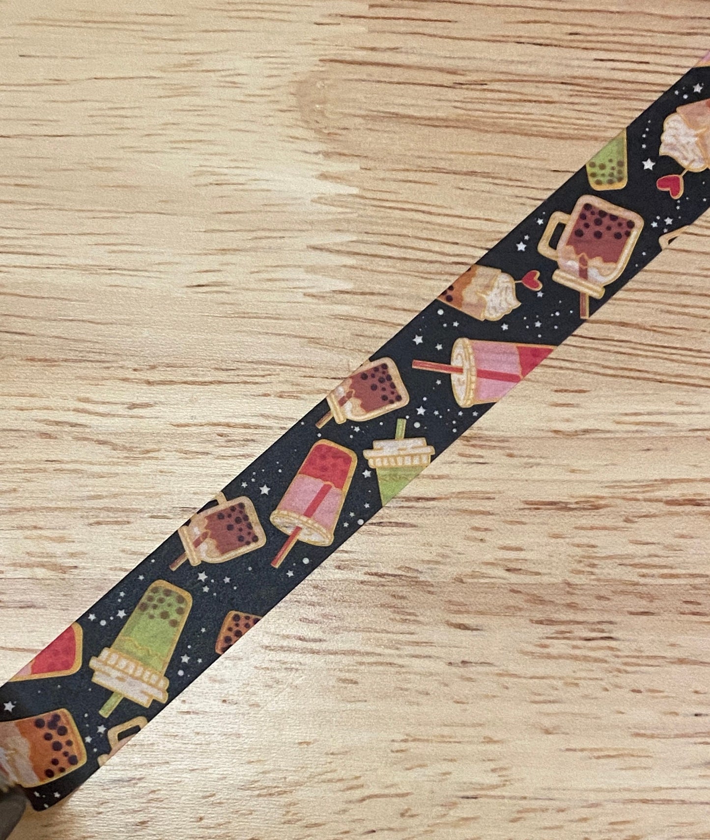 24" Washi Tape Card of Dark Boba Iced Tea Washi Tape