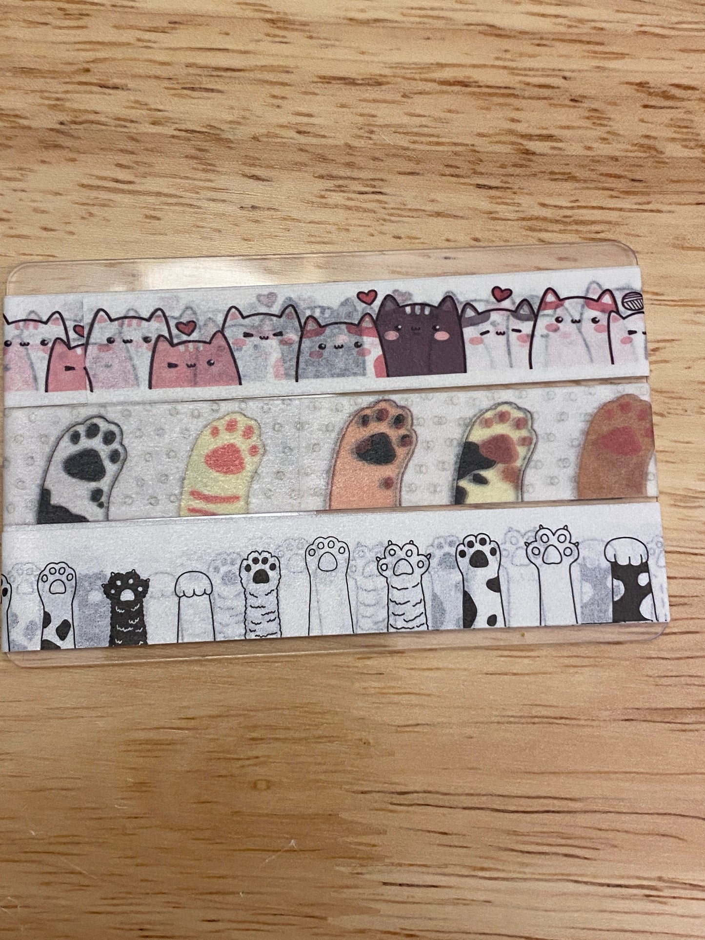 3 Washi Tape Sample Card of Cats Paw Washi Tape, Cats standing Washi Tape Sample Card, Card that goes with washi tape storage, Single Card