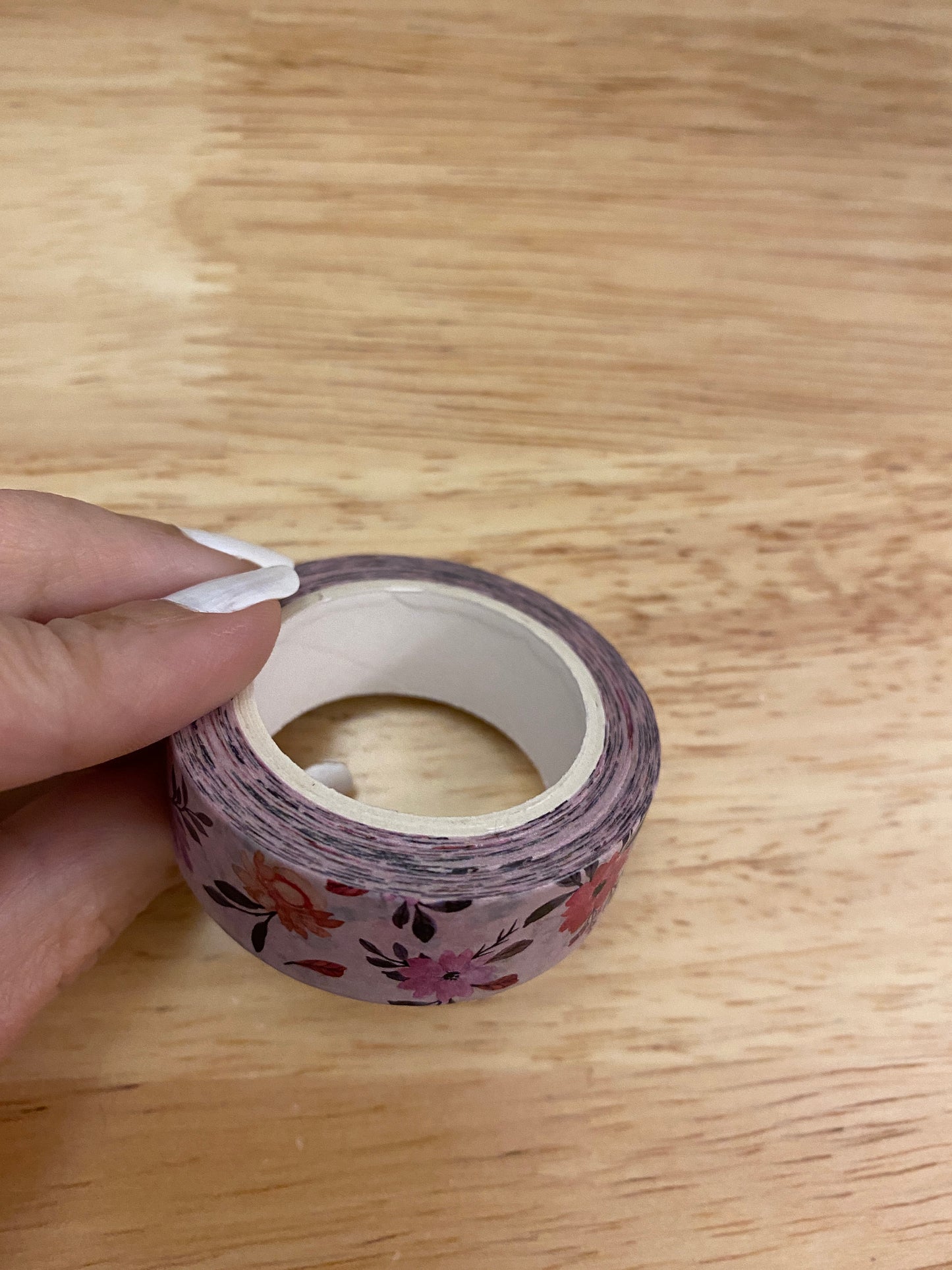 Big Roll of Pink Floral Washi Tape, Flower Washi Tape roll, Adhesive Masking Tapes, Pretty Flower Washi tape