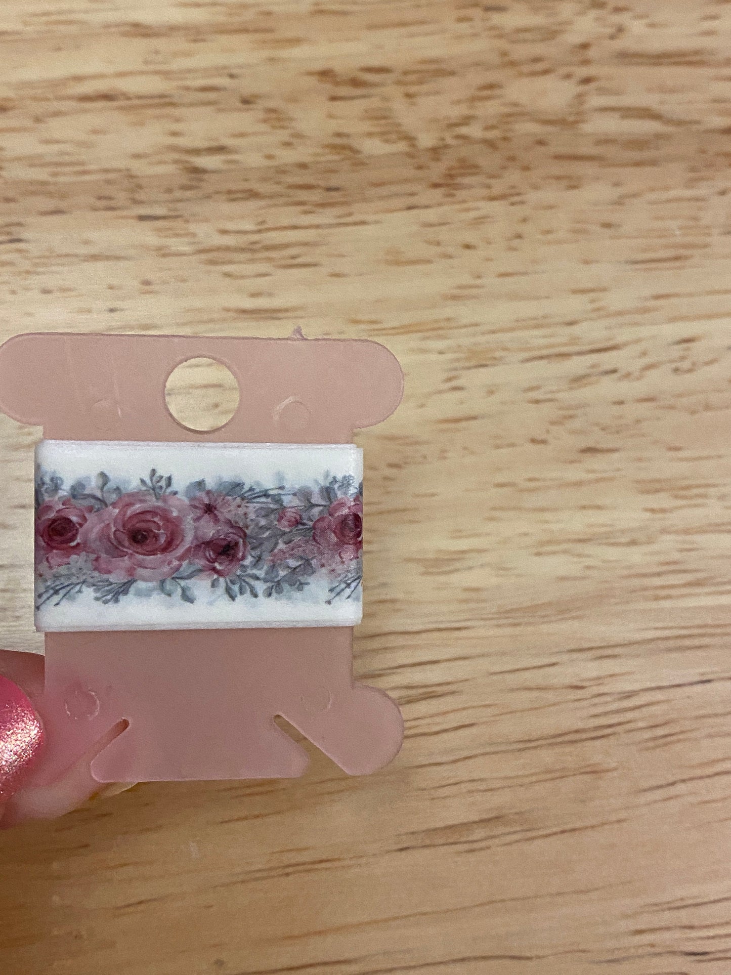 24" Washi Tape Card of Red Flowers Floral, Floral Washi Tape