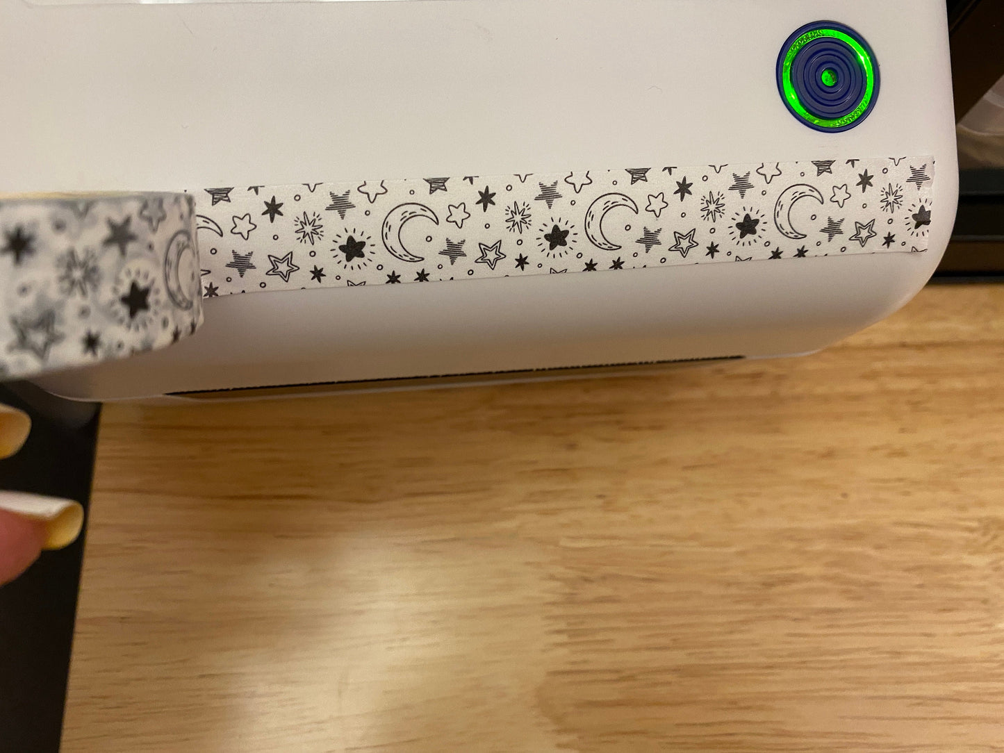 Big Roll of Moon and Stars on White Washi Tape, Stars and Moon Washi Tape roll, Stars Wahsi tape, Adhesive Masking Tapes