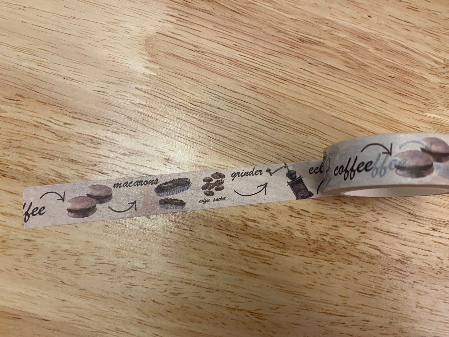 Big Roll of Vintage Coffee Washi Tape, Coffee and Desserts Washi Tape, Cute Fine Desserts Washi Tape roll, Coffee Washi Tape