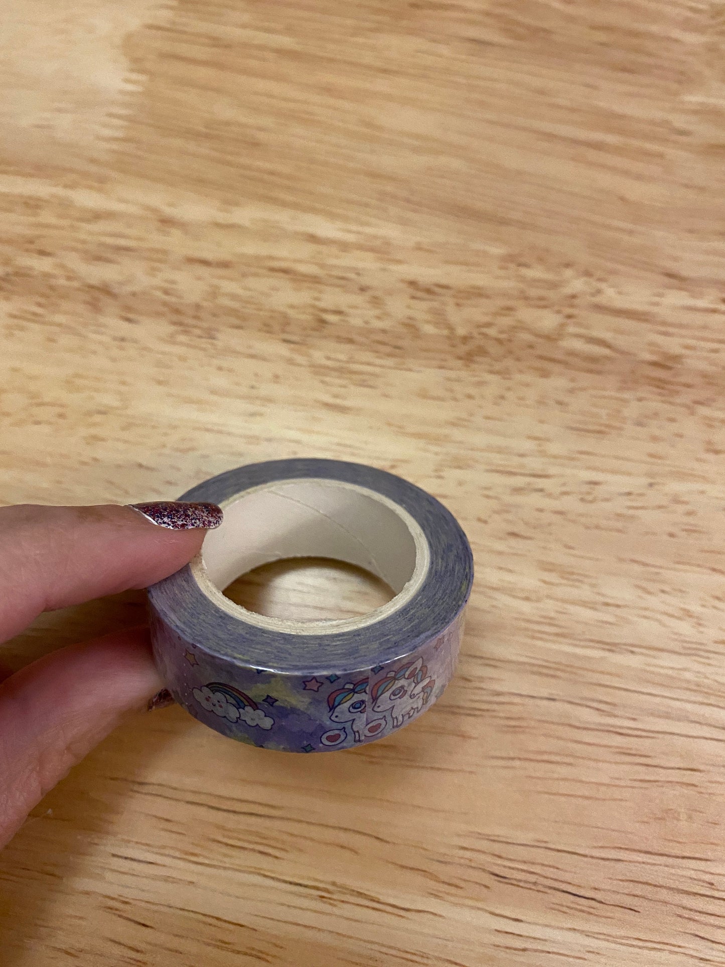 Big Roll of Purple Rainbow Pony Washi Tape, Pony Washi Tape roll, Adhesive Masking Tapes, Rainbow Washi Tape