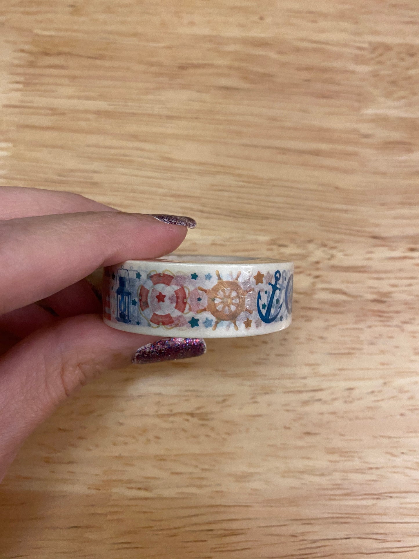 Big Roll of Sailing Ocean Achor Washi Tape, Sailing Washi Tape roll, Sample Washi Tape, Adhesive Masking Tapes, Ocean Washi tape