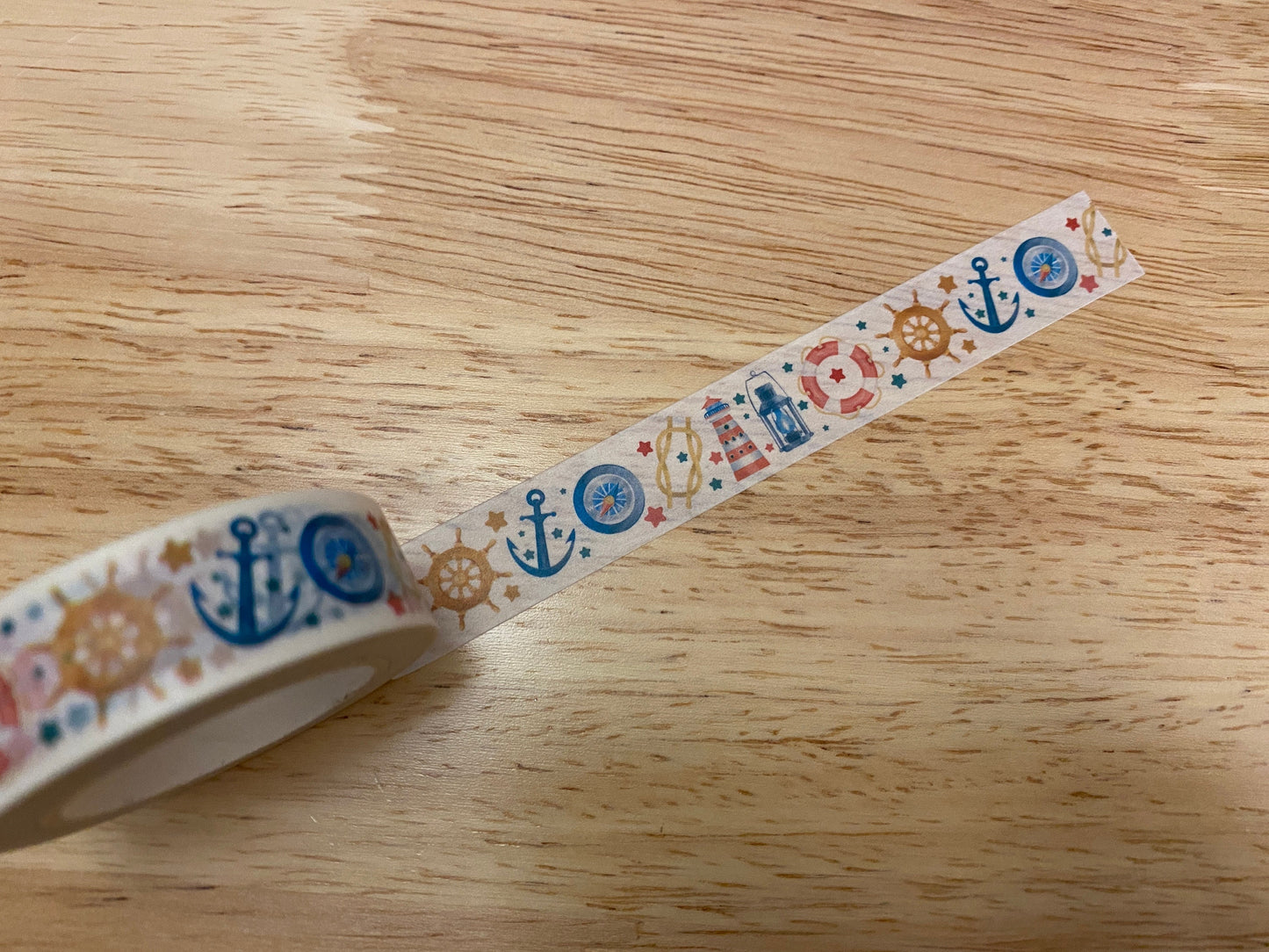 Big Roll of Sailing Ocean Achor Washi Tape, Sailing Washi Tape roll, Sample Washi Tape, Adhesive Masking Tapes, Ocean Washi tape