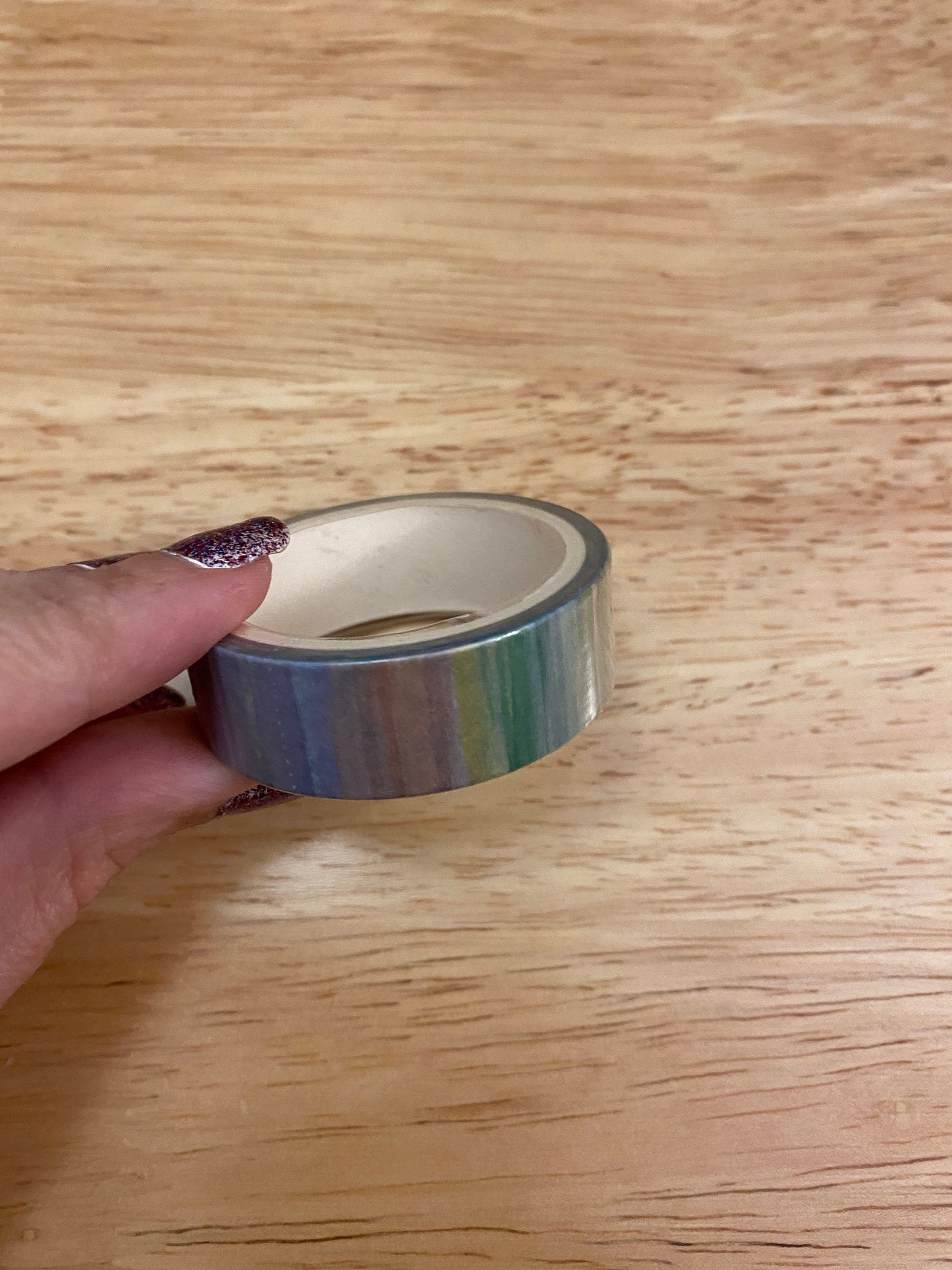 Big Roll of Watercolor Rainbow Stripes Washi Tape, Ombre Stripes Washi Tape roll, Ombre Wahi tape, Adhesive Masking Tapes