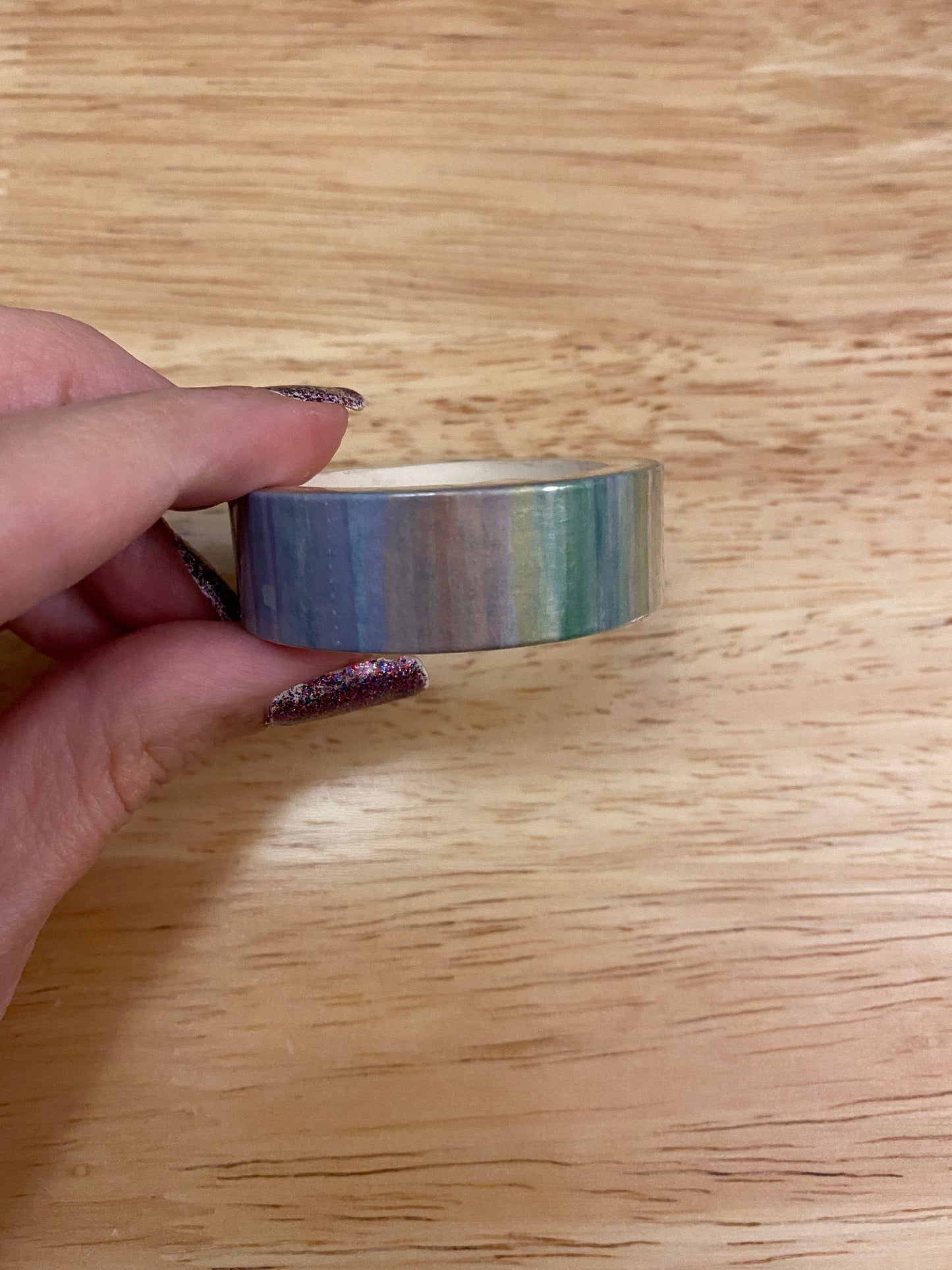 Big Roll of Watercolor Rainbow Stripes Washi Tape, Ombre Stripes Washi Tape roll, Ombre Wahi tape, Adhesive Masking Tapes