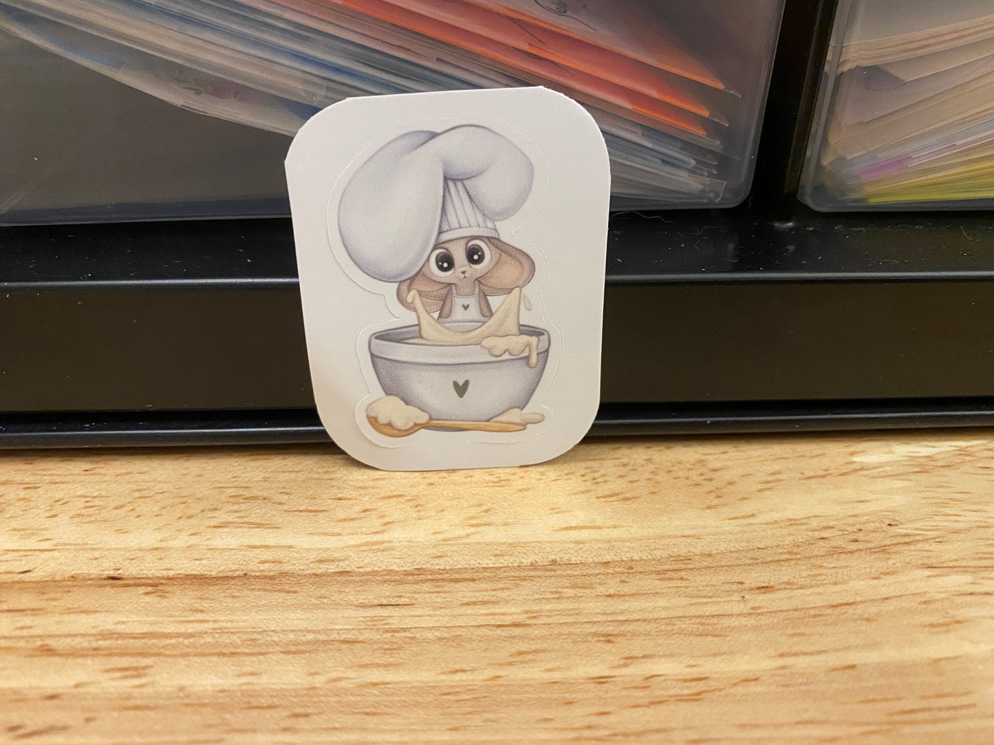 Cute Baking Bunny with Bowl Sticker