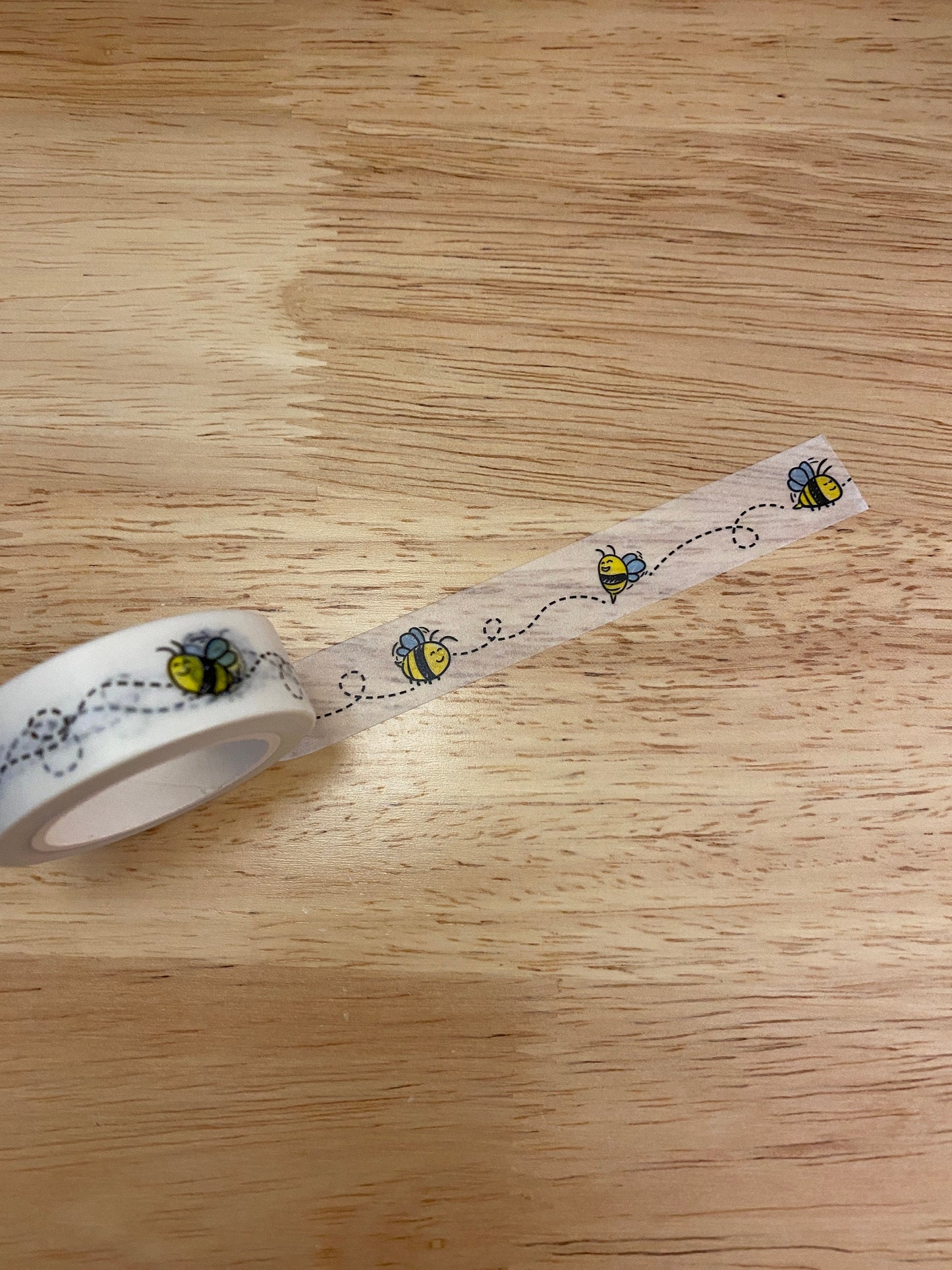 Big Roll of Bees Washi Tape, Bees with trails Washi Tape roll, Adhesive Masking Tapes, Flying Bee Washi Tape, Bee stream Washi tape