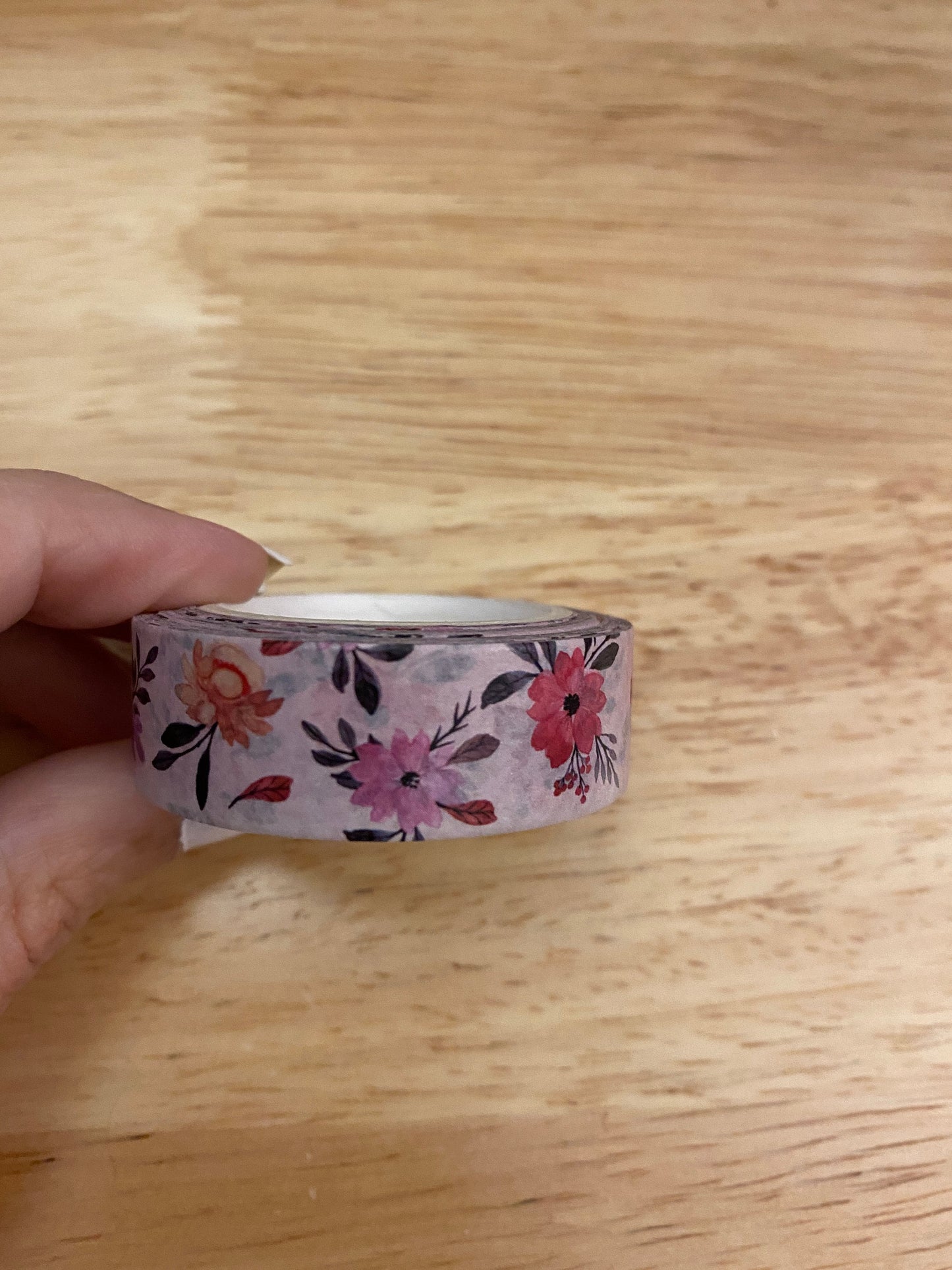 Big Roll of Pink Floral Washi Tape, Flower Washi Tape roll, Adhesive Masking Tapes, Pretty Flower Washi tape