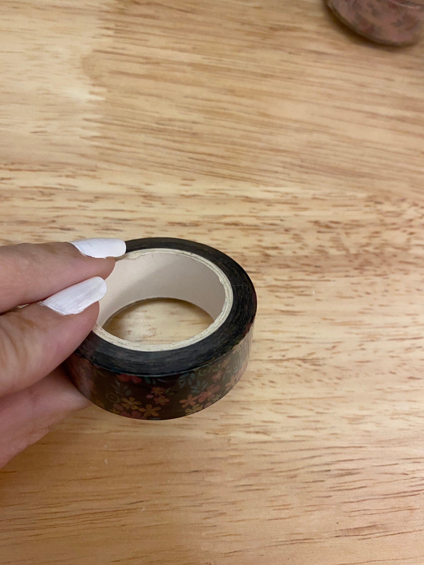 Big Roll of Black Floral Washi Tape, Cute Flower Washi Tape roll, Adhesive Masking Tapes, Pretty Flower Washi tape, Daisy looking flowers