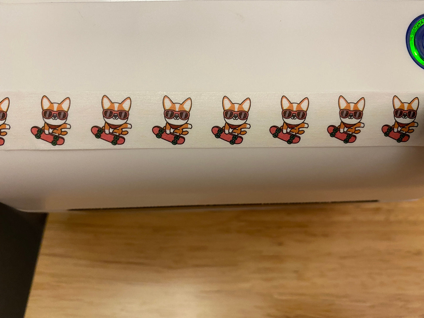 Big Roll of Dog on Skate Board Washi Tape, Dog with Sunglasses Washi Tape roll, Cute Dog Washi Tape, Dog Being Cool