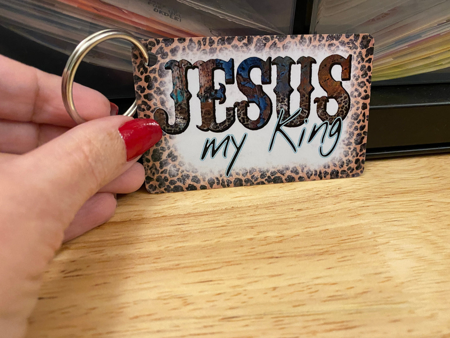 Jesus My King Key Chain Double Sided
