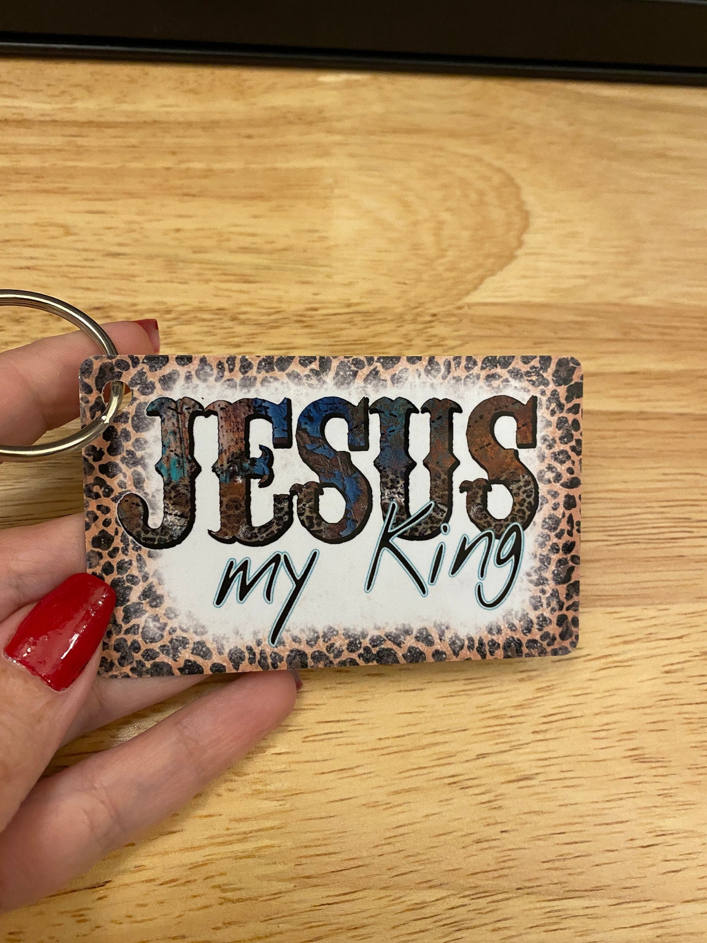 Jesus My King Key Chain Double Sided