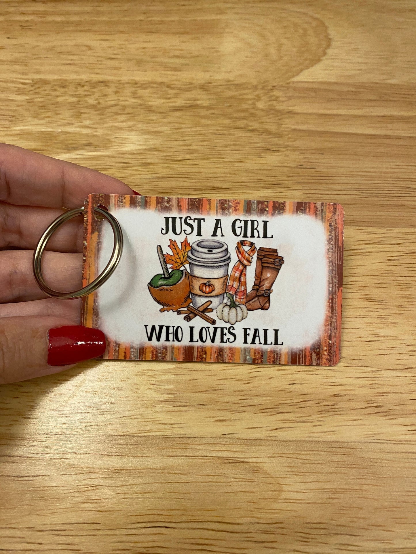 Just a Girl who Loves Fall Key Chain Double Sided