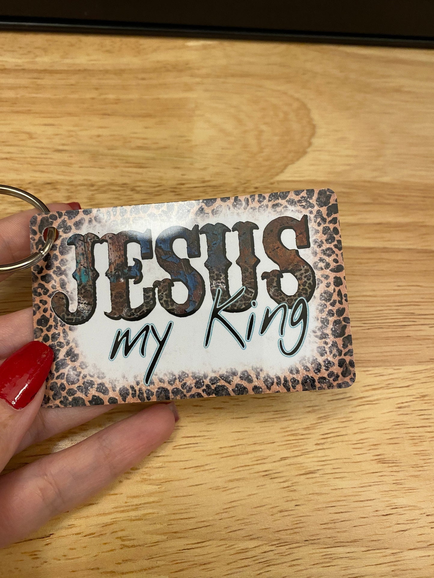 Jesus My King Key Chain Double Sided