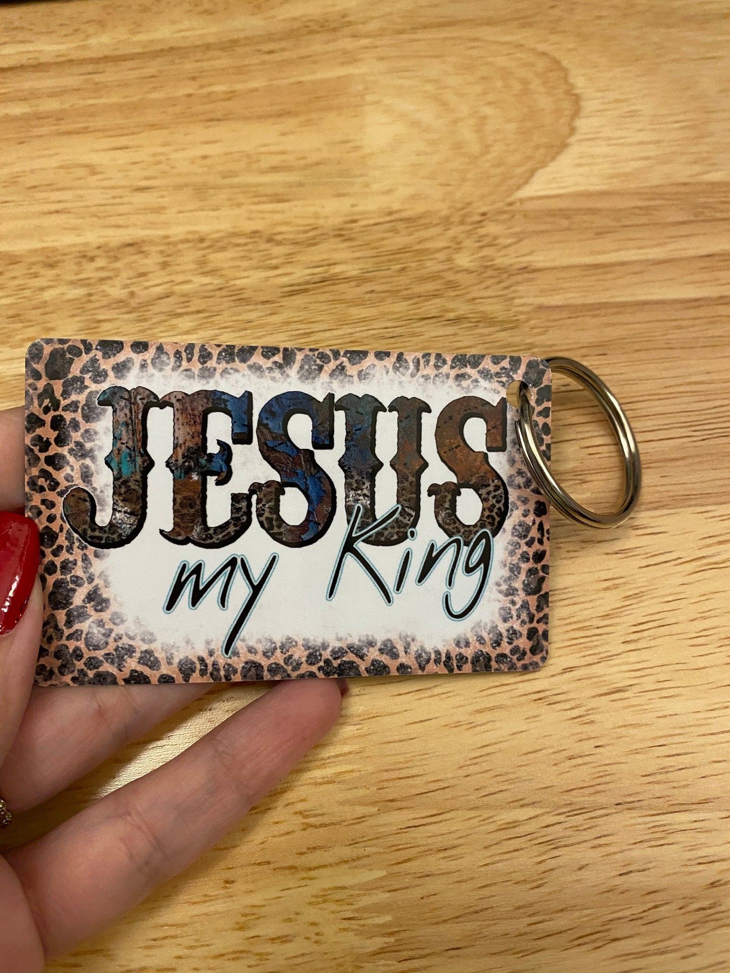 Jesus My King Key Chain Double Sided