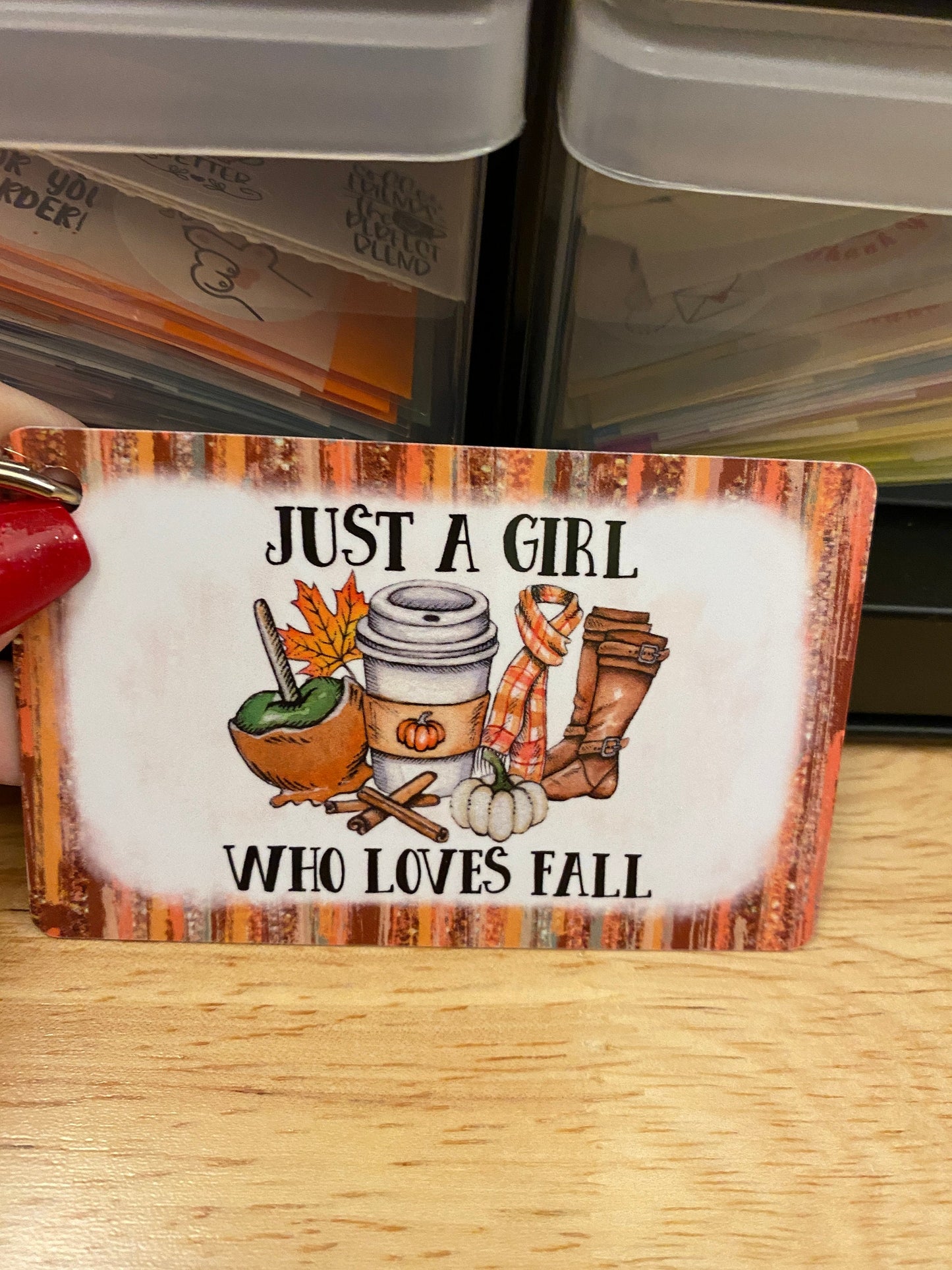 Just a Girl who Loves Fall Key Chain Double Sided