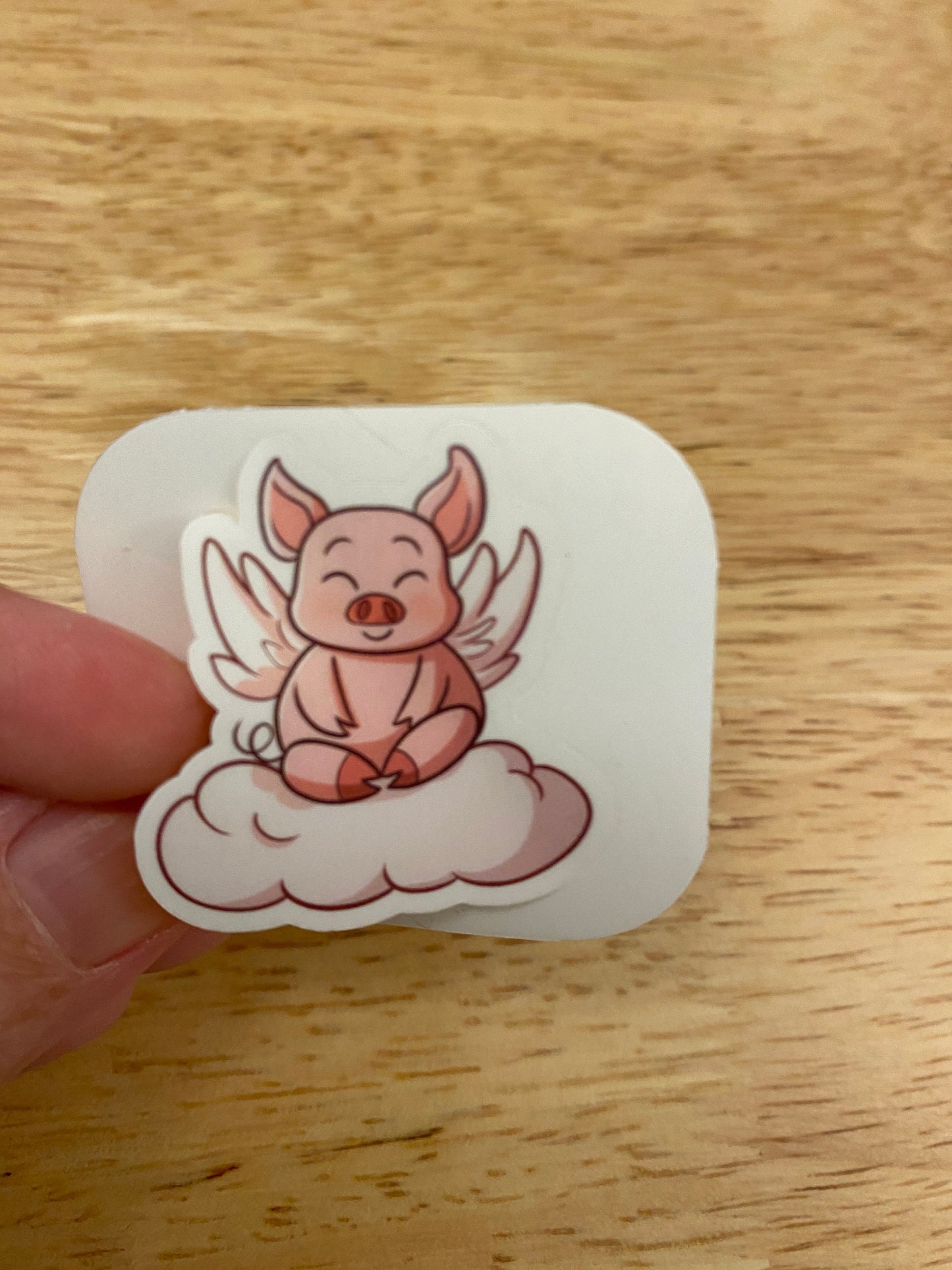 Flying Pig on Clouds STICKER