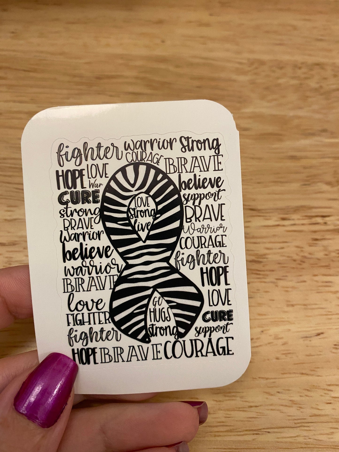 EDS Awareness Sticker with Encouraging words, Ehlers Danlos Syndrome Sticker, Mobility Syndrome sticker, EDS Sticker, Zebra Sticker