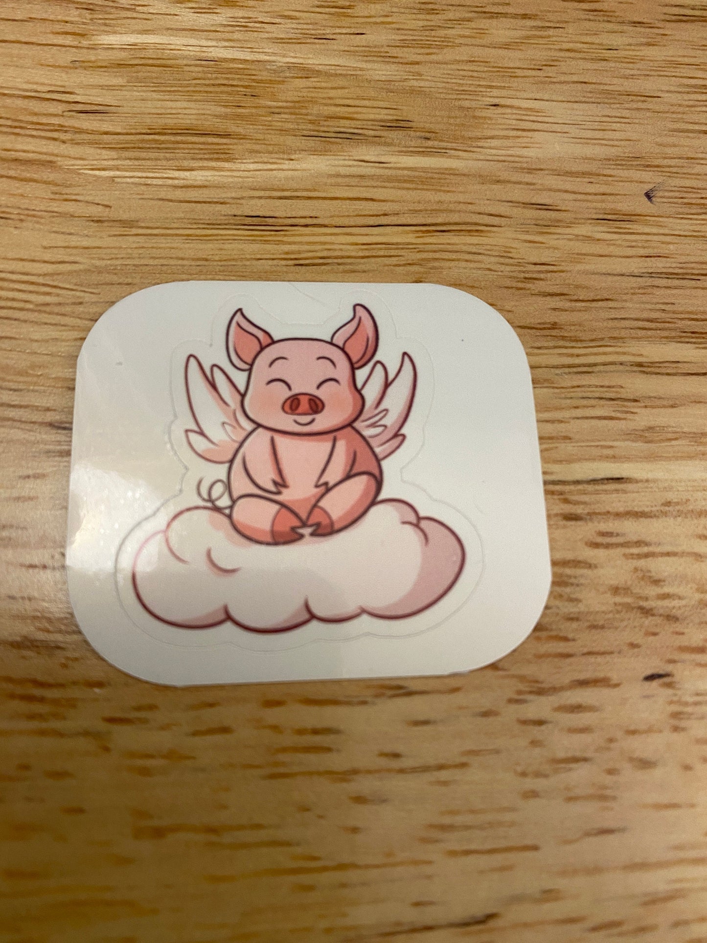 Flying Pig on Clouds STICKER