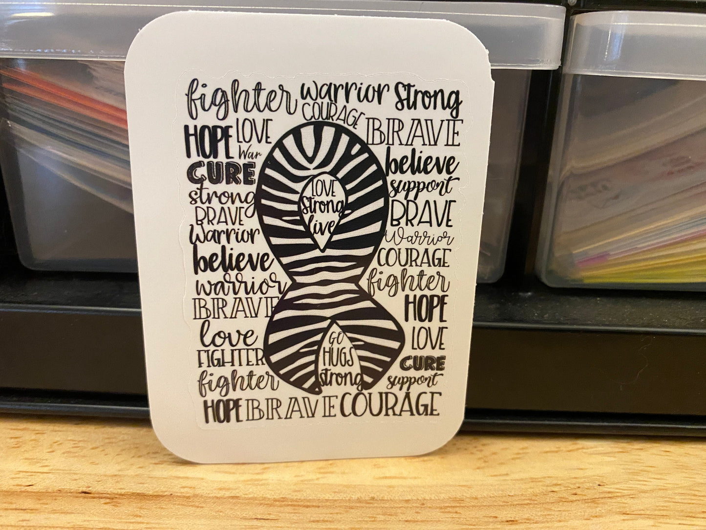 EDS Awareness Sticker with Encouraging words, Ehlers Danlos Syndrome Sticker, Mobility Syndrome sticker, EDS Sticker, Zebra Sticker