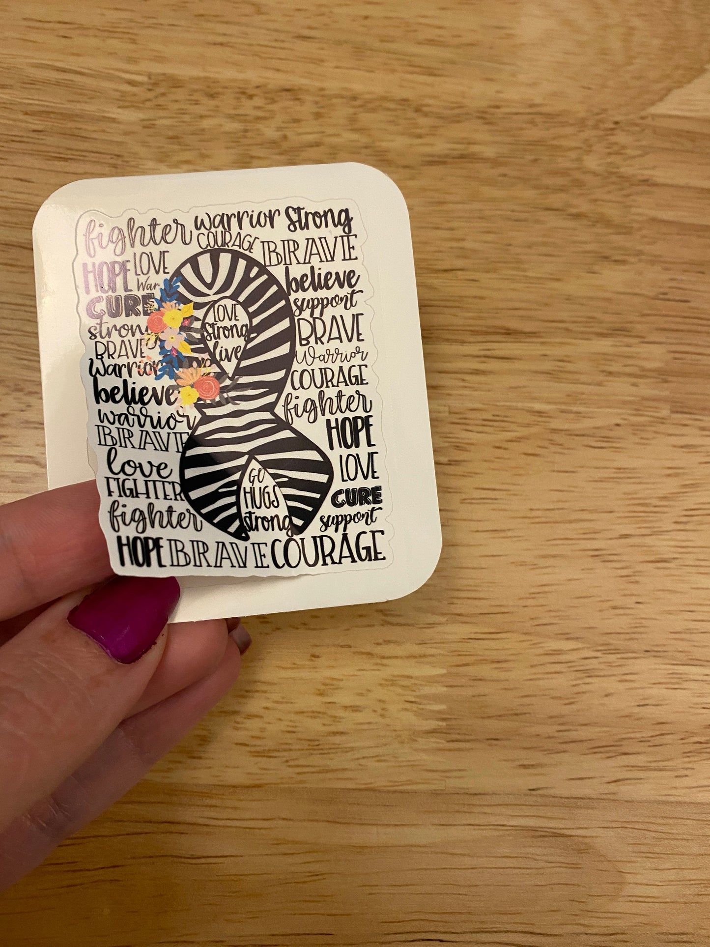 Flowery EDS Awareness Sticker with Encouraging words