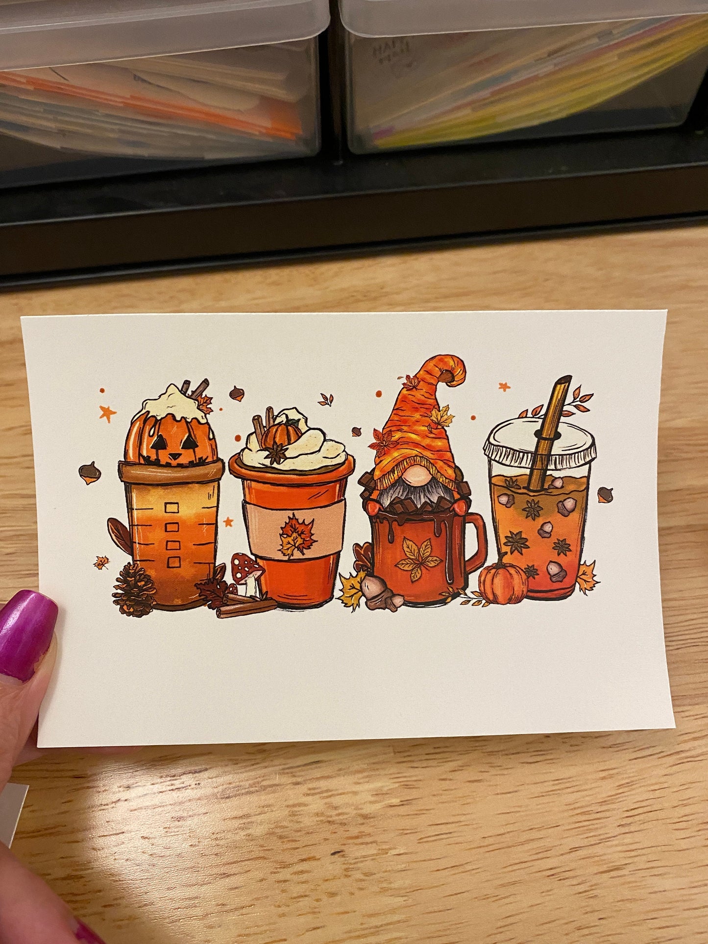 Gnome Pumpkin Spice Clear WATER SLIDE