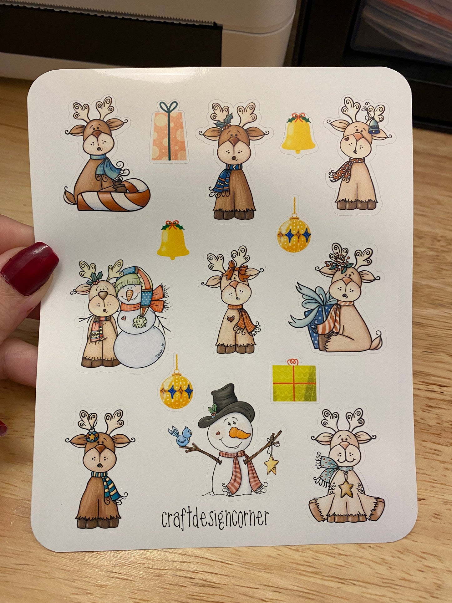 Sheet of Reindeer Stickers