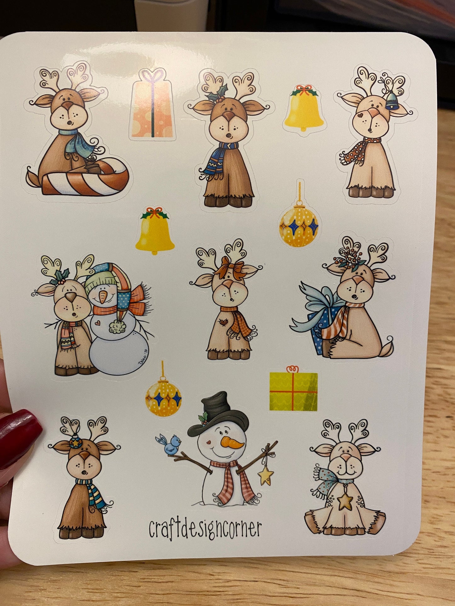 Sheet of Reindeer Stickers