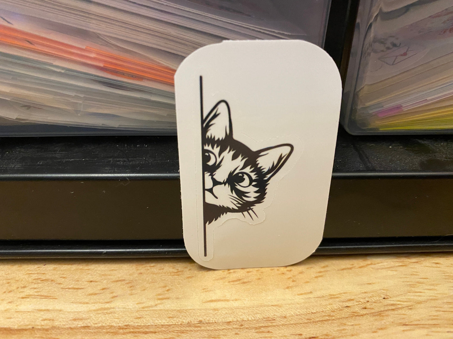 Corner Kitty peeking STICKER