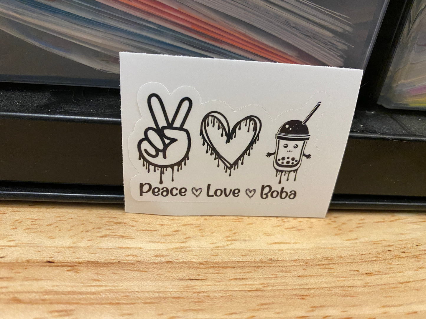 Peace Love Boba Tea Sticker