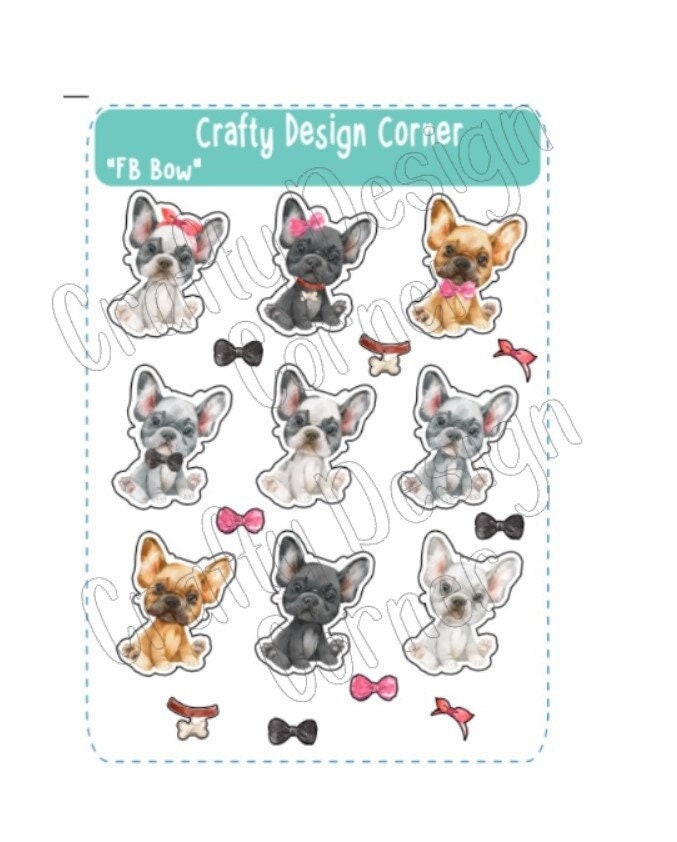 1.1" French Bulldog with decorations STICKERS