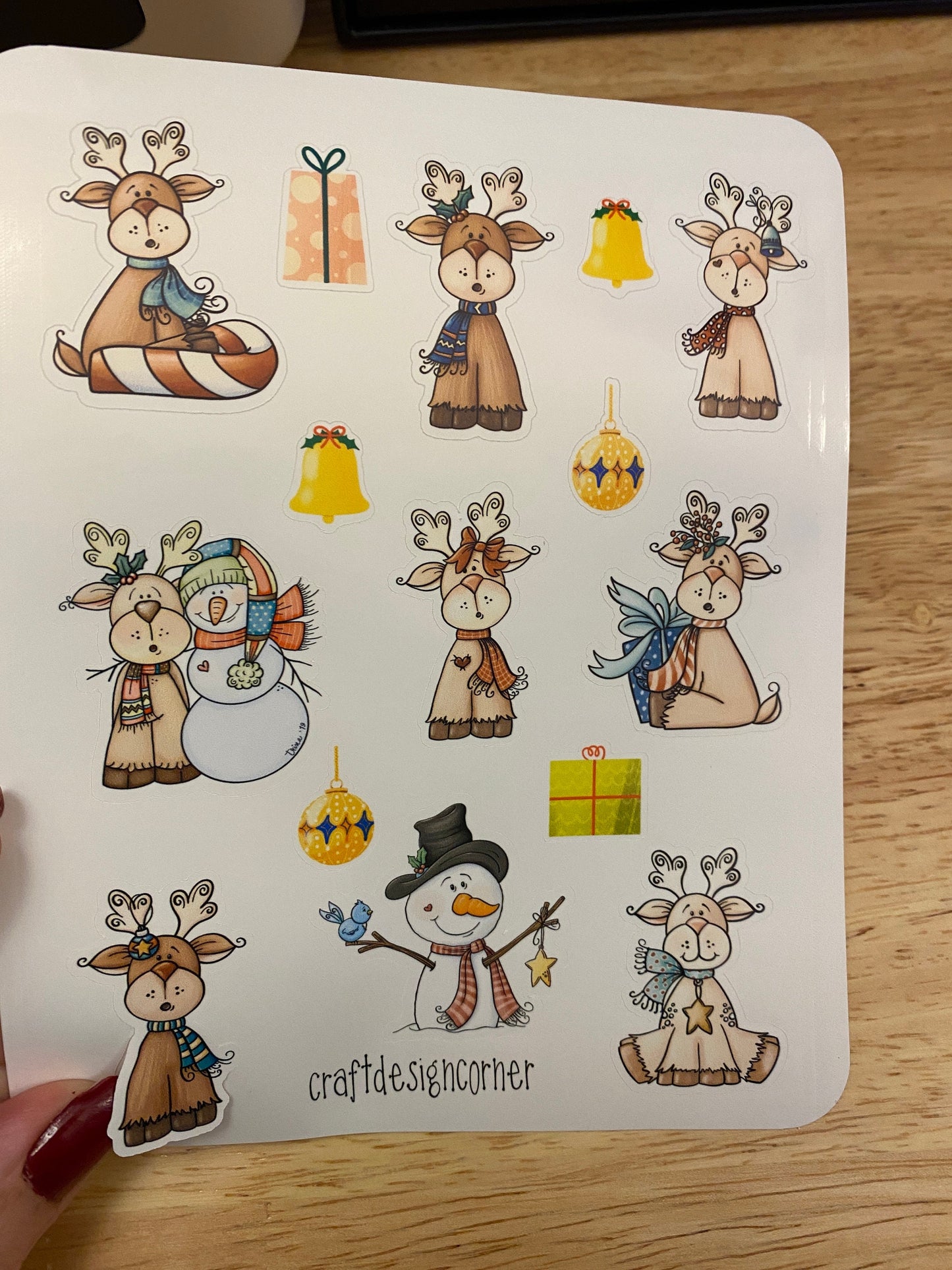 Sheet of Reindeer Stickers