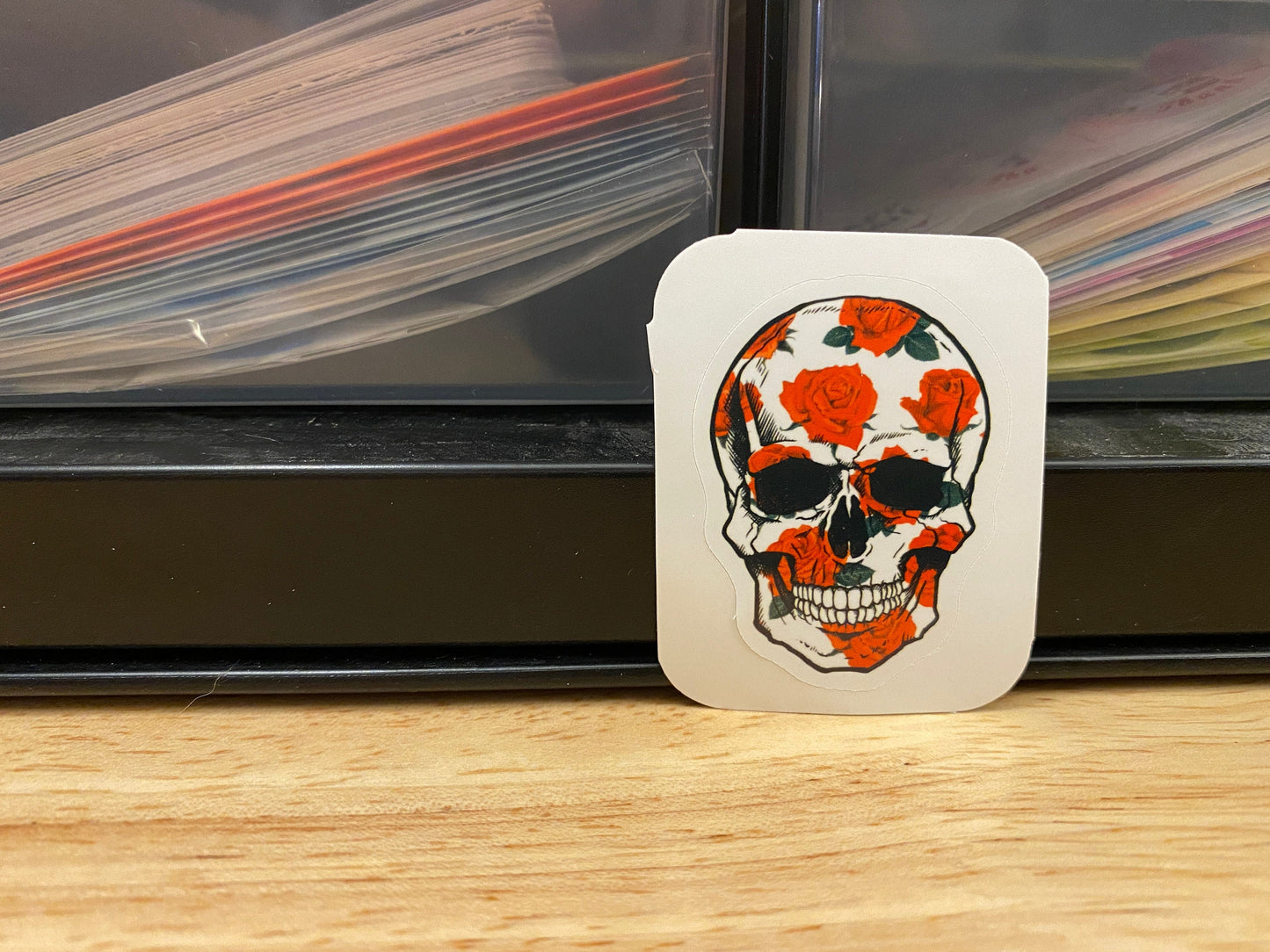 Skull with Roses Sticker