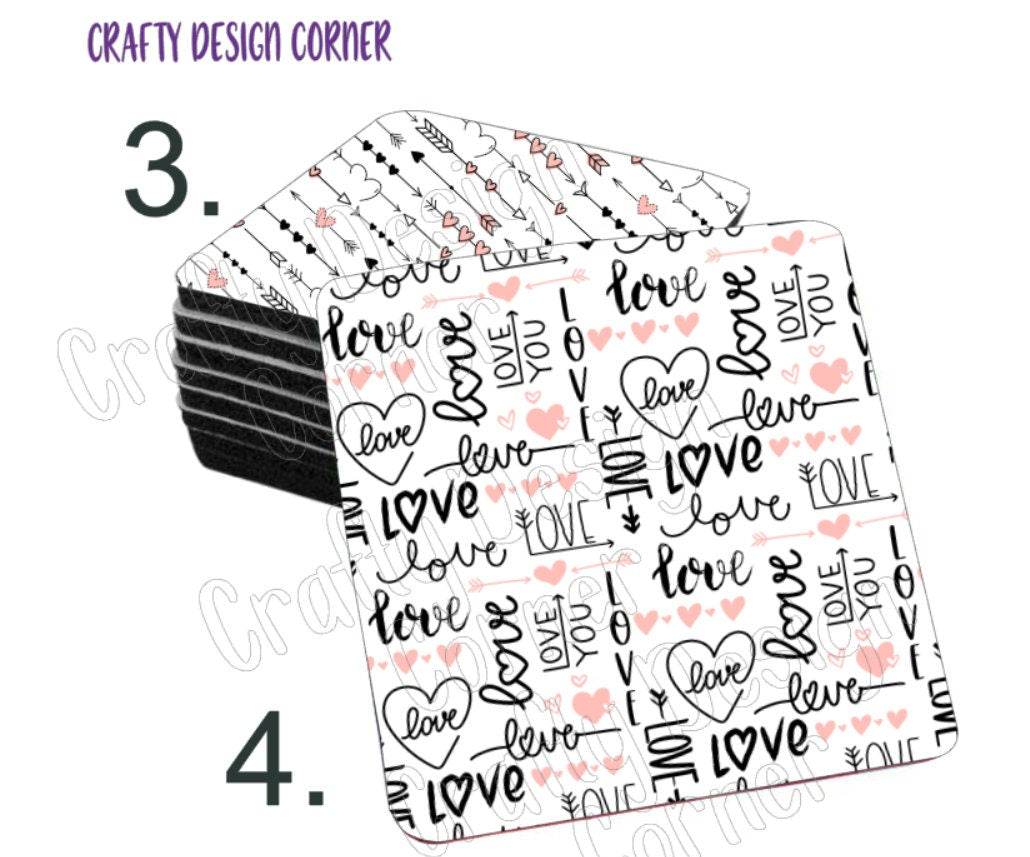 Love Heart Designed on coaster