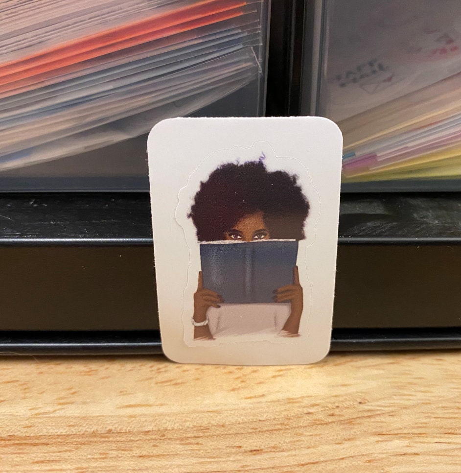 Nose in a Book Girl Sticker