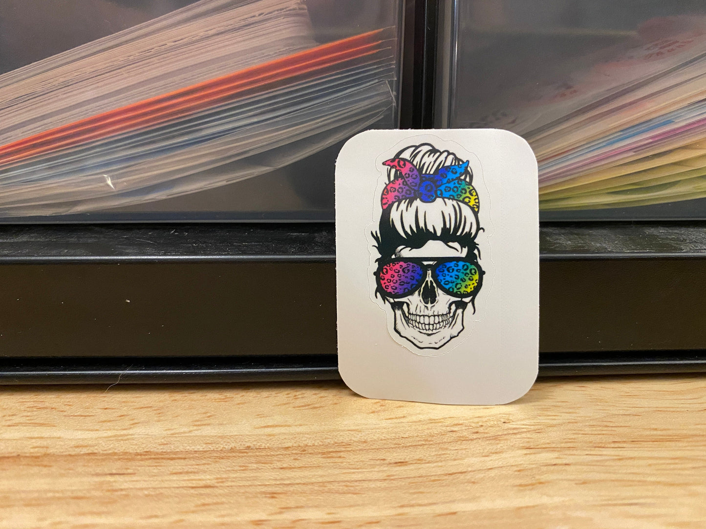 Ombre Skull with Sunglass Sticker