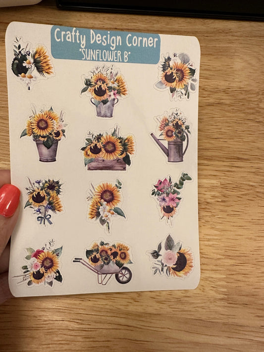 Vased Sunflower Planner STICKER Sheet
