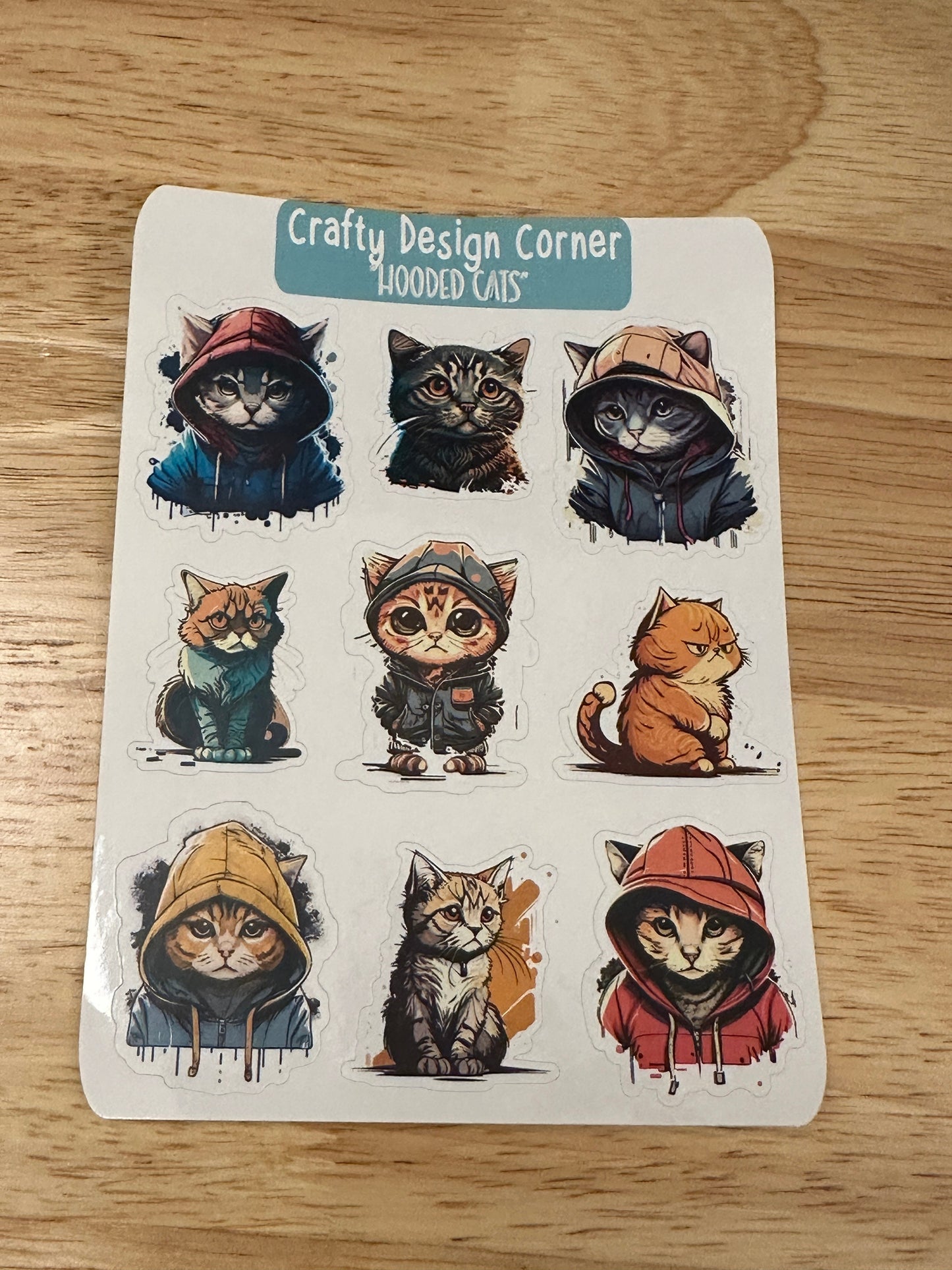 Hooded Cat Planner STICKER, Cute Cat Planner Sticker, Cats with Jackets on stickers